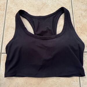 All In Motion Women’s Black Cropped Ribbed Workout Tank w/Built In Bra (Size XL)